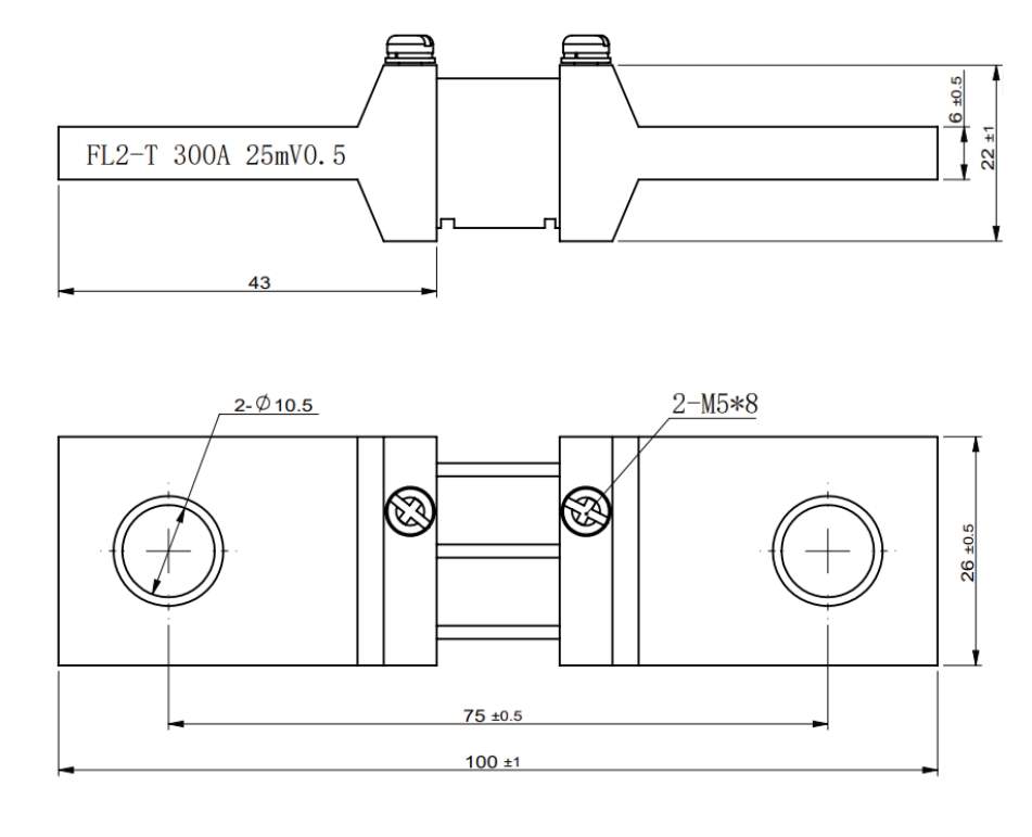 分流器fl-2 300a75mv  25mv  0.2/0.5级